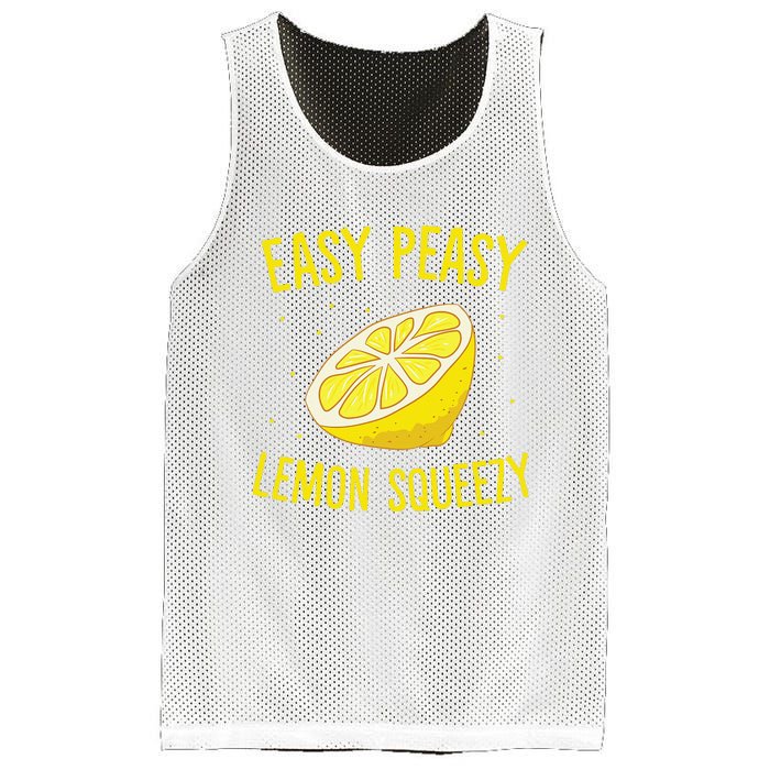 Easy Peasy Lemon Squeezy Funny Lemons Summer Lemonade Mesh Reversible Basketball Jersey Tank