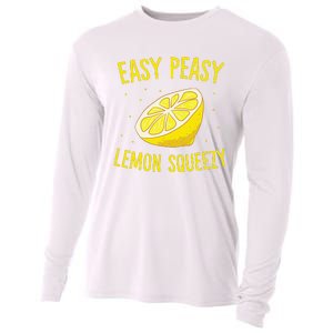 Easy Peasy Lemon Squeezy Funny Lemons Summer Lemonade Cooling Performance Long Sleeve Crew