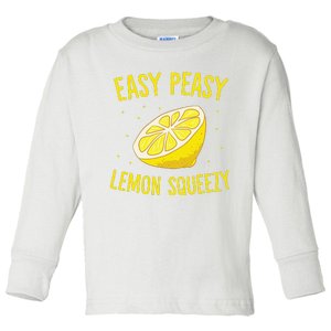 Easy Peasy Lemon Squeezy Funny Lemons Summer Lemonade Toddler Long Sleeve Shirt