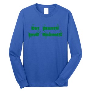 Eat Plants Love Animals Vegan Funny Gift Tops Cool Gift Long Sleeve Shirt