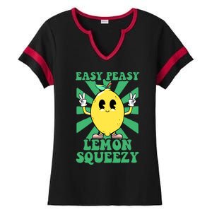 Easy Peasy Lemon Squeezy Lemonade Stand Crew Summer Ladies Halftime Notch Neck Tee