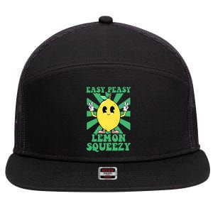 Easy Peasy Lemon Squeezy Lemonade Stand Crew Summer 7 Panel Mesh Trucker Snapback Hat