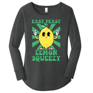 Easy Peasy Lemon Squeezy Lemonade Stand Crew Summer Women's Perfect Tri Tunic Long Sleeve Shirt