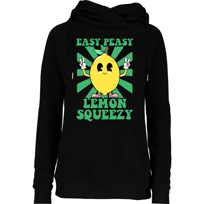 Easy Peasy Lemon Squeezy Lemonade Stand Crew Summer Womens Funnel Neck Pullover Hood