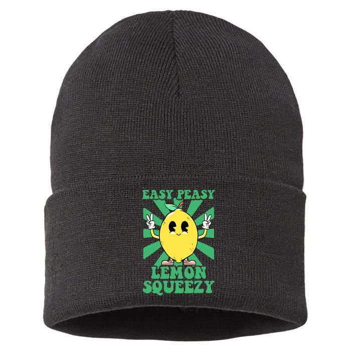 Easy Peasy Lemon Squeezy Lemonade Stand Crew Summer Sustainable Knit Beanie