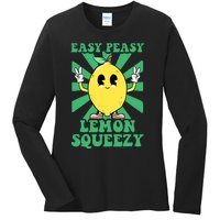 Easy Peasy Lemon Squeezy Lemonade Stand Crew Summer Ladies Long Sleeve Shirt