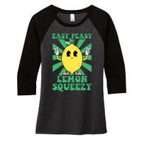 Easy Peasy Lemon Squeezy Lemonade Stand Crew Summer Women's Tri-Blend 3/4-Sleeve Raglan Shirt