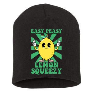 Easy Peasy Lemon Squeezy Lemonade Stand Crew Summer Short Acrylic Beanie