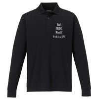 End Pride Month Pride Is A SIN Performance Long Sleeve Polo