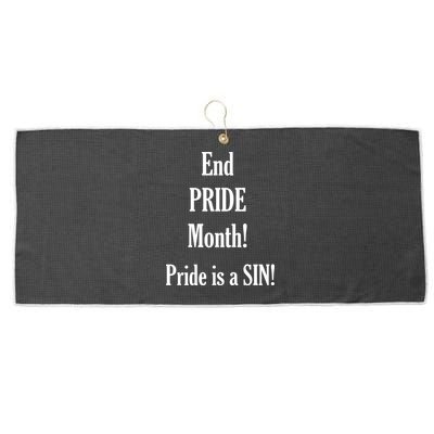 End Pride Month Pride Is A SIN Large Microfiber Waffle Golf Towel