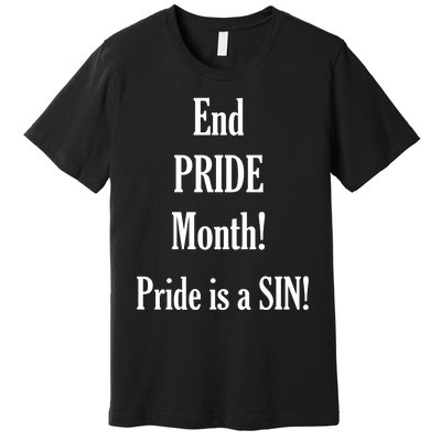 End Pride Month Pride Is A SIN Premium T-Shirt