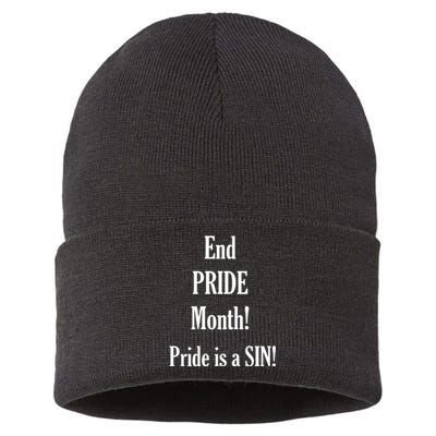 End Pride Month Pride Is A SIN Sustainable Knit Beanie