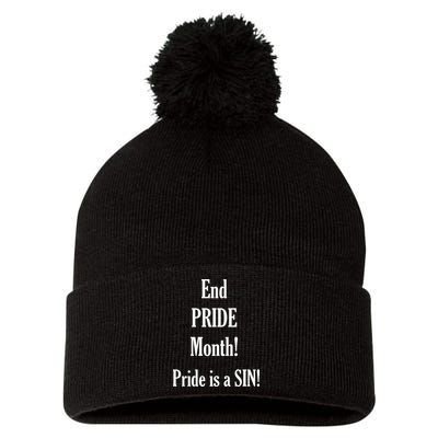 End Pride Month Pride Is A SIN Pom Pom 12in Knit Beanie