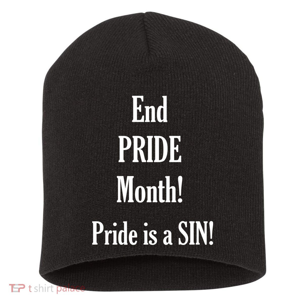 End Pride Month Pride Is A SIN Short Acrylic Beanie
