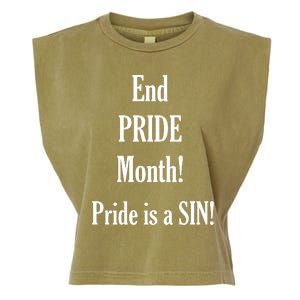 End Pride Month Pride Is A SIN Garment-Dyed Women's Muscle Tee