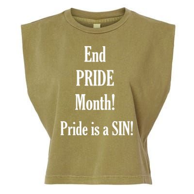End Pride Month Pride Is A SIN Garment-Dyed Women's Muscle Tee