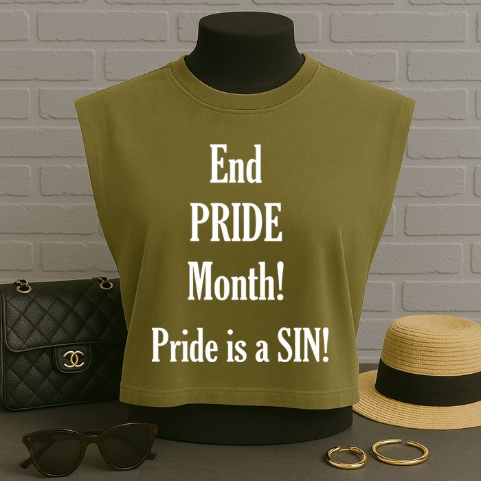End Pride Month Pride Is A SIN Garment-Dyed Women's Muscle Tee