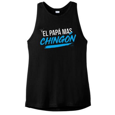 El Papa Mas Chingon Dia Del Padre Regalo Ladies PosiCharge Tri-Blend Wicking Tank