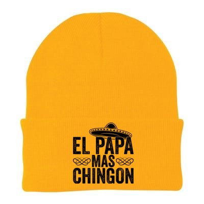 El Papa Mas Chingon Cool Dad FatherS Day Mexico Spanish Knit Cap Winter Beanie