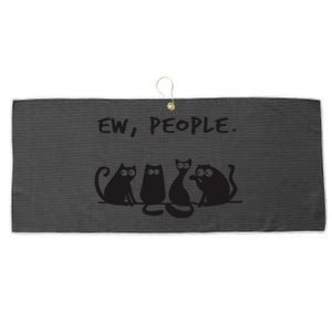 Ew People Meowy Cat Lovers Large Microfiber Waffle Golf Towel