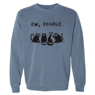 Ew People Meowy Cat Lovers Garment-Dyed Sweatshirt