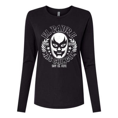 El Padre Mas Chingon Por Vida Soy El Jefe Luchador Mask Wrestler Womens Cotton Relaxed Long Sleeve T-Shirt