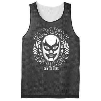 El Padre Mas Chingon Por Vida Soy El Jefe Luchador Mask Wrestler Mesh Reversible Basketball Jersey Tank