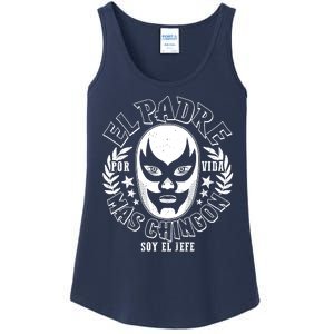 El Padre Mas Chingon Por Vida Soy El Jefe Luchador Mask Wrestler Ladies Essential Tank