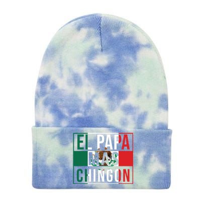 El Papa Mas Chingon Funny Best Mexican Dad Gift Tie Dye 12in Knit Beanie