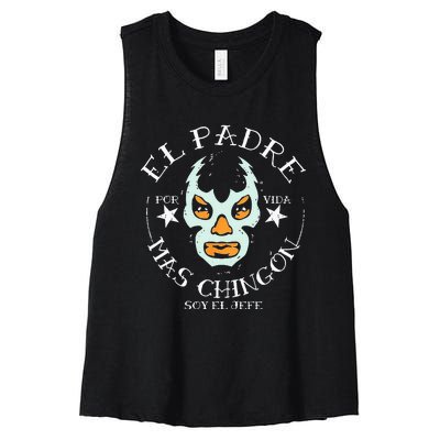 El Padre Mas Chingon Women's Racerback Cropped Tank