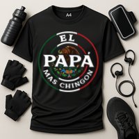 El Papa Mas Chingon For Mexican Dad Cooling Performance Crew T-Shirt