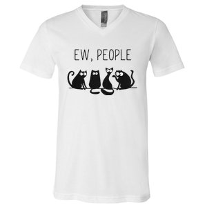 EW PEOPLE Meowy CAT Lovers GIF Perfect Gift Idea V-Neck T-Shirt