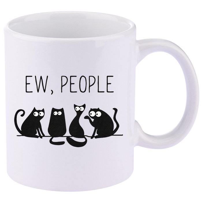 EW PEOPLE Meowy CAT Lovers GIF Perfect Gift Idea 11oz C Handle Ceramic Mug