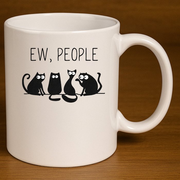 EW PEOPLE Meowy CAT Lovers GIF Perfect Gift Idea 11oz C Handle Ceramic Mug