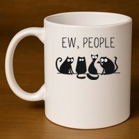 EW PEOPLE Meowy CAT Lovers GIF Perfect Gift Idea 11oz C Handle Ceramic Mug