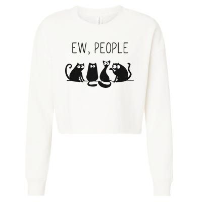 EW PEOPLE Meowy CAT Lovers GIF Perfect Gift Idea Cropped Pullover Crew