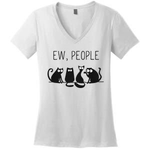 EW PEOPLE Meowy CAT Lovers GIF Perfect Gift Idea Women's V-Neck T-Shirt