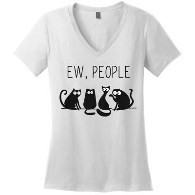 EW PEOPLE Meowy CAT Lovers GIF Perfect Gift Idea Women's V-Neck T-Shirt