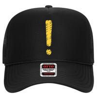 Exclamation Point Mark Punctuation Hyperbole High Crown Mesh Back Trucker Hat