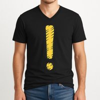 Exclamation Point Mark Punctuation Hyperbole V-Neck T-Shirt