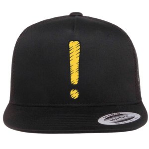 Exclamation Point Mark Punctuation Hyperbole Flat Bill Trucker Hat