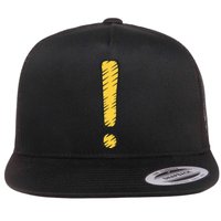 Exclamation Point Mark Punctuation Hyperbole Flat Bill Trucker Hat