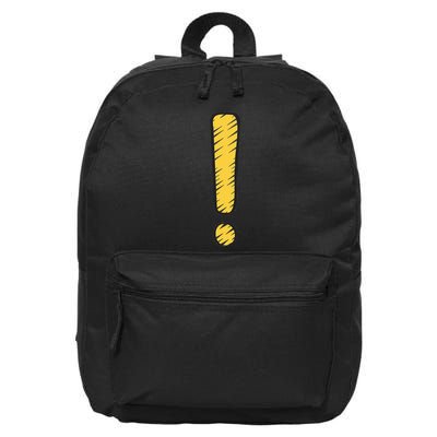 Exclamation Point Mark Punctuation Hyperbole 16 in Basic Backpack