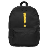 Exclamation Point Mark Punctuation Hyperbole 16 in Basic Backpack