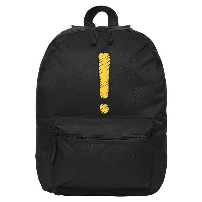 Exclamation Point Mark Punctuation Hyperbole 16 in Basic Backpack
