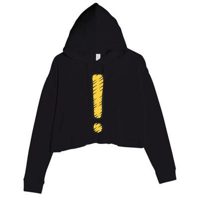Exclamation Point Mark Punctuation Hyperbole Crop Fleece Hoodie