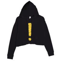 Exclamation Point Mark Punctuation Hyperbole Crop Fleece Hoodie
