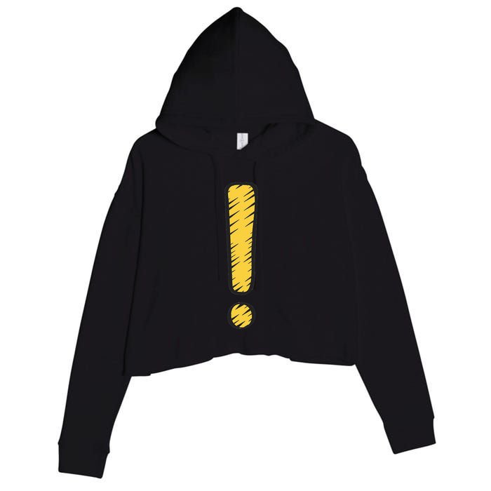 Exclamation Point Mark Punctuation Hyperbole Crop Fleece Hoodie