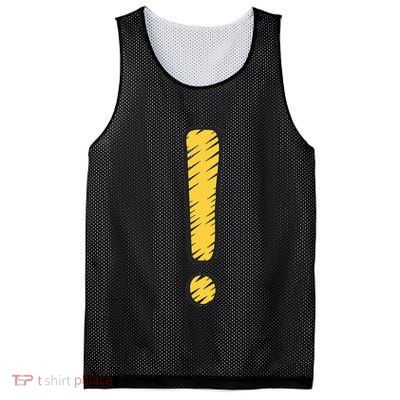 Exclamation Point Mark Punctuation Hyperbole Mesh Reversible Basketball Jersey Tank