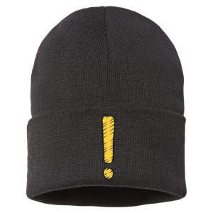 Exclamation Point Mark Punctuation Hyperbole Sustainable Knit Beanie